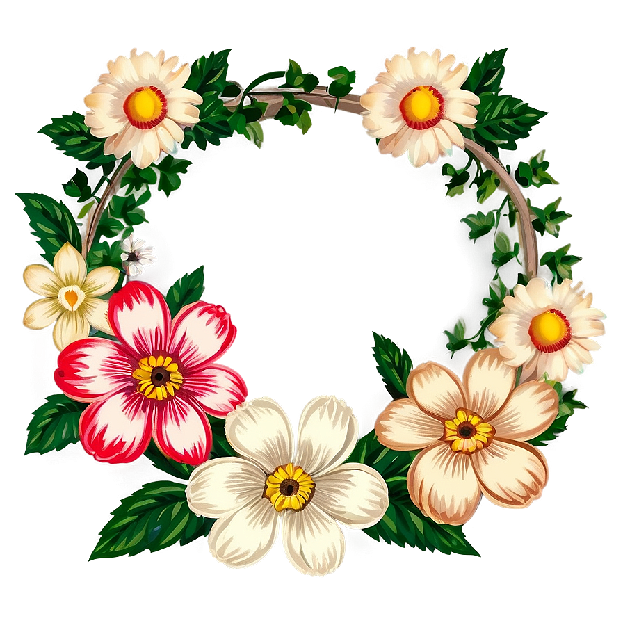 Vintage Flower Frame PNG mfb17 PNG with transparent background