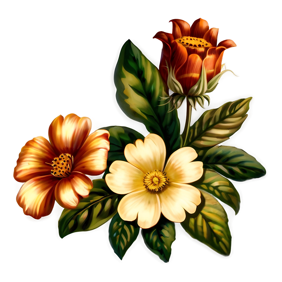 Vintage Flower Illustration Png 06252024