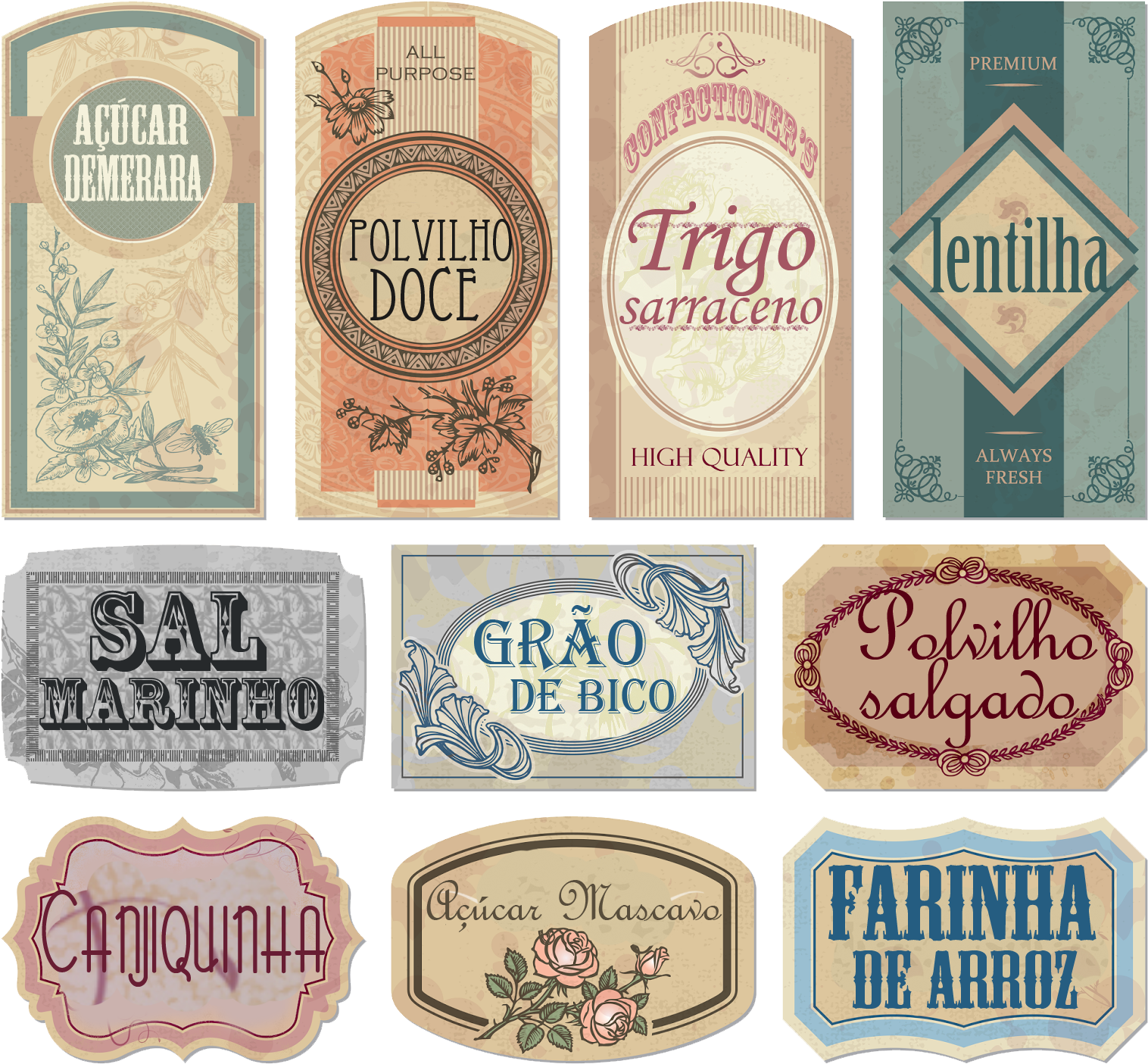 Vintage Food Labels Collection