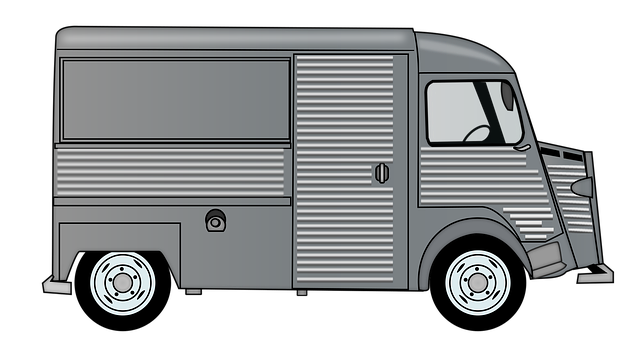 Vintage Food Truck Vector Illustration PNG with transparent background