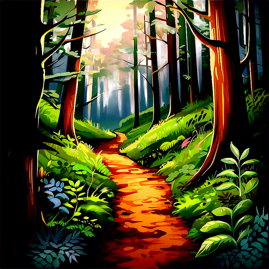 Vintage Forest Path Clipart Png Fev