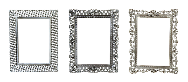 Vintage Frame Collection Black Background PNG with transparent background
