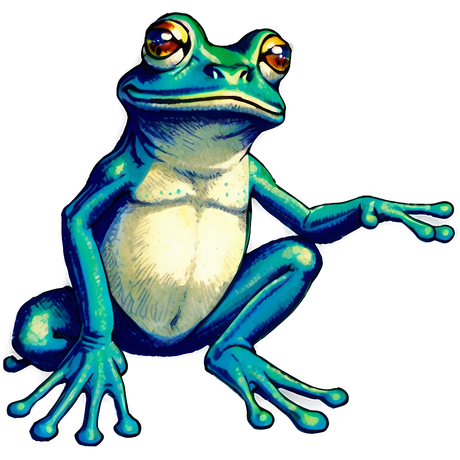 Vintage Frog Drawing Png Brh