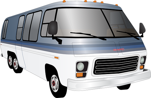 Vintage G M C Motorhome Vector PNG with transparent background