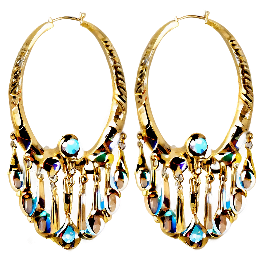 Vintage Gold Chandelier Earrings Png Xno48