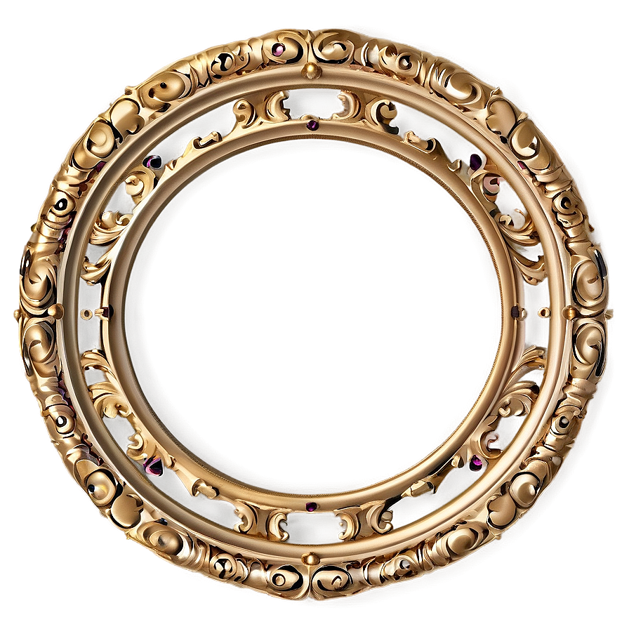 Vintage Gold Circle Frame PNG rvw57 PNG image with a transparent background, free high-resolution download