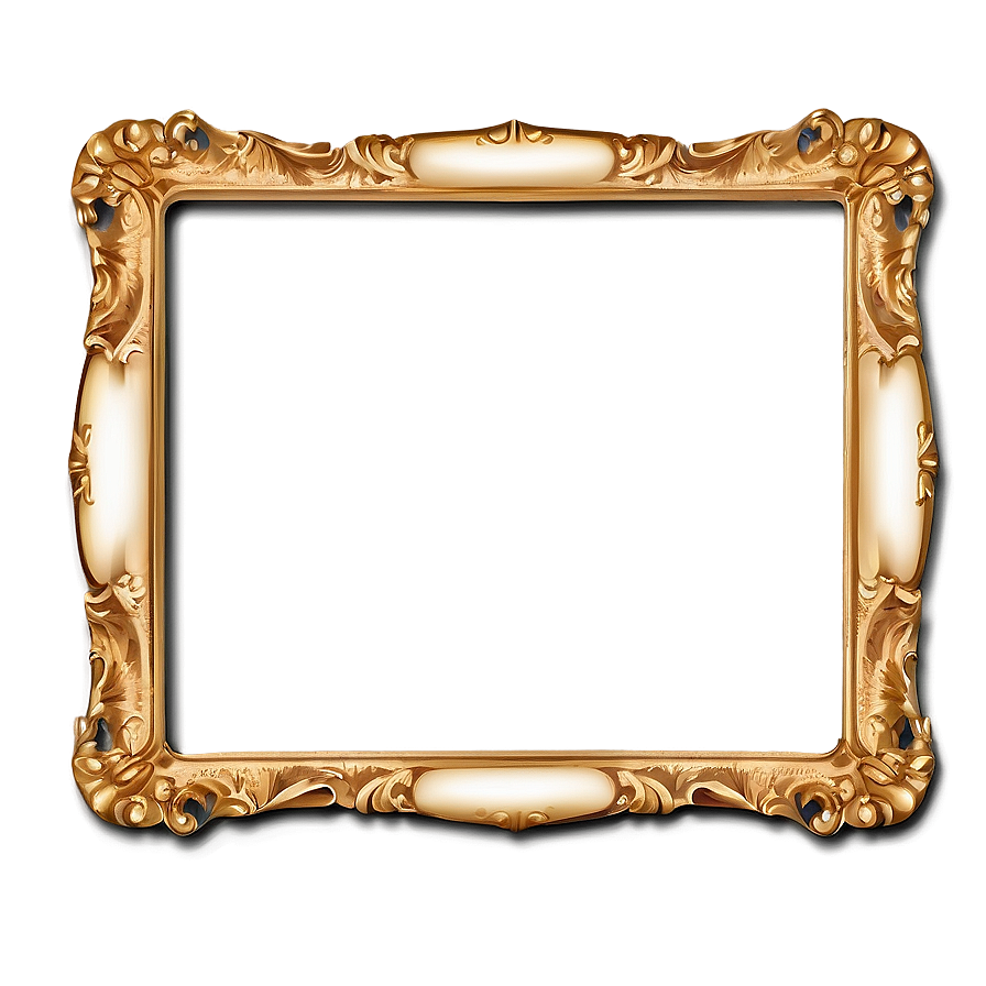 Vintage Gold Frame Design Png Yfg54