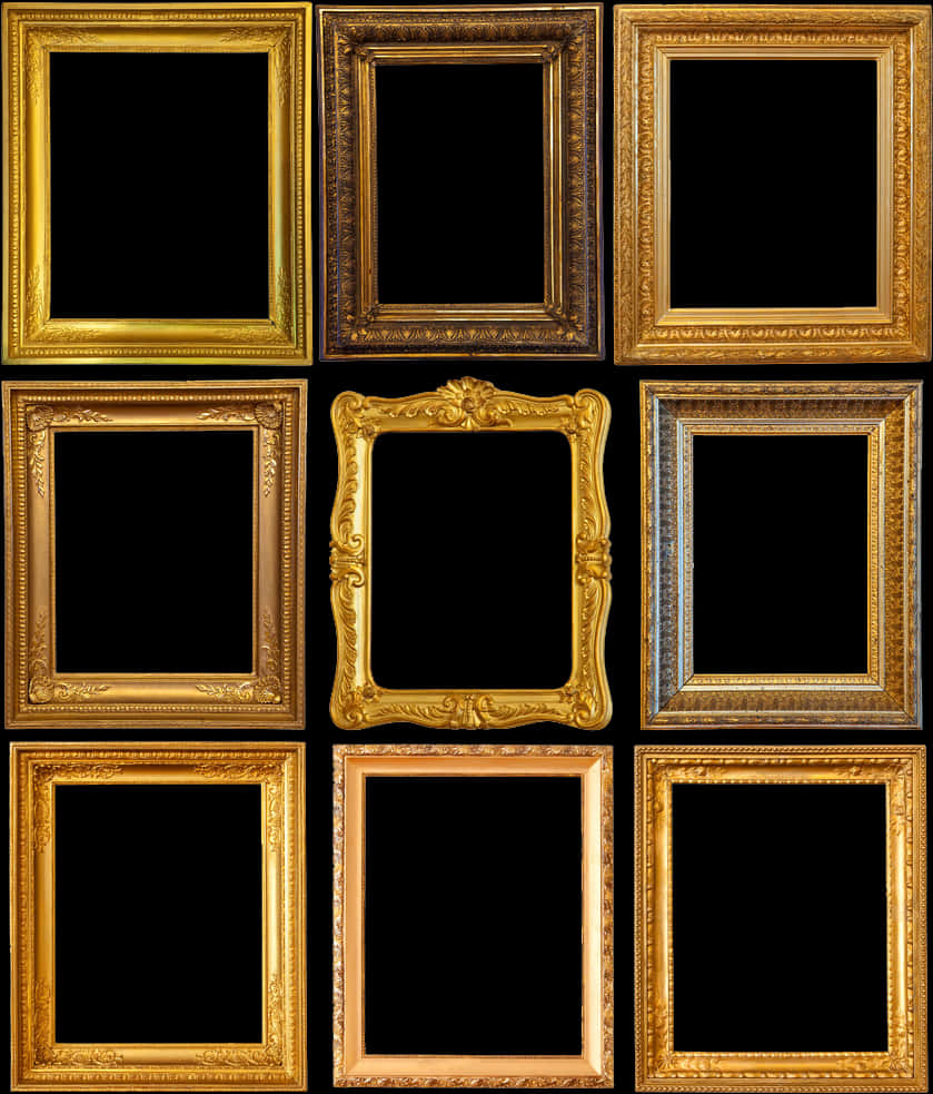Golden Vintage Frames - Transparent Background Picture Frame Vintage, HD Png Download PNG with transparent background