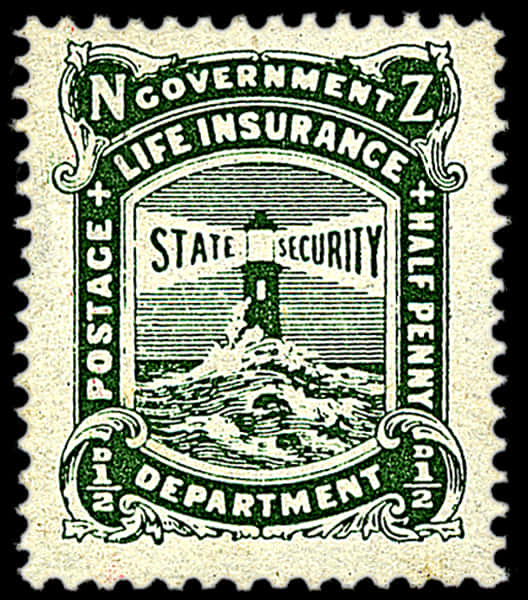 Vintage Government Insurance Stamp PNG with transparent background