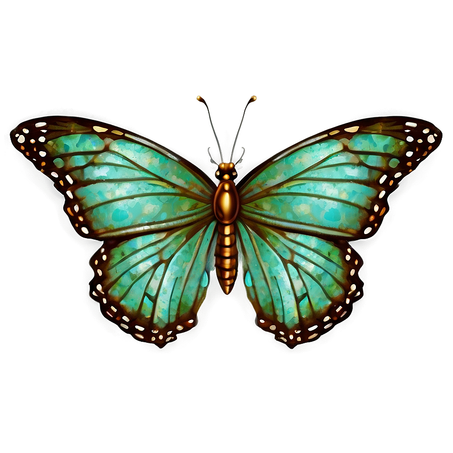 Vintage Green Butterfly Png 26