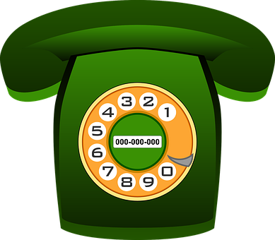 Vintage Green Rotary Phone Illustration PNG with transparent background