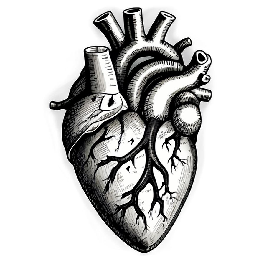 Vintage Heart Drawing Png Buc92