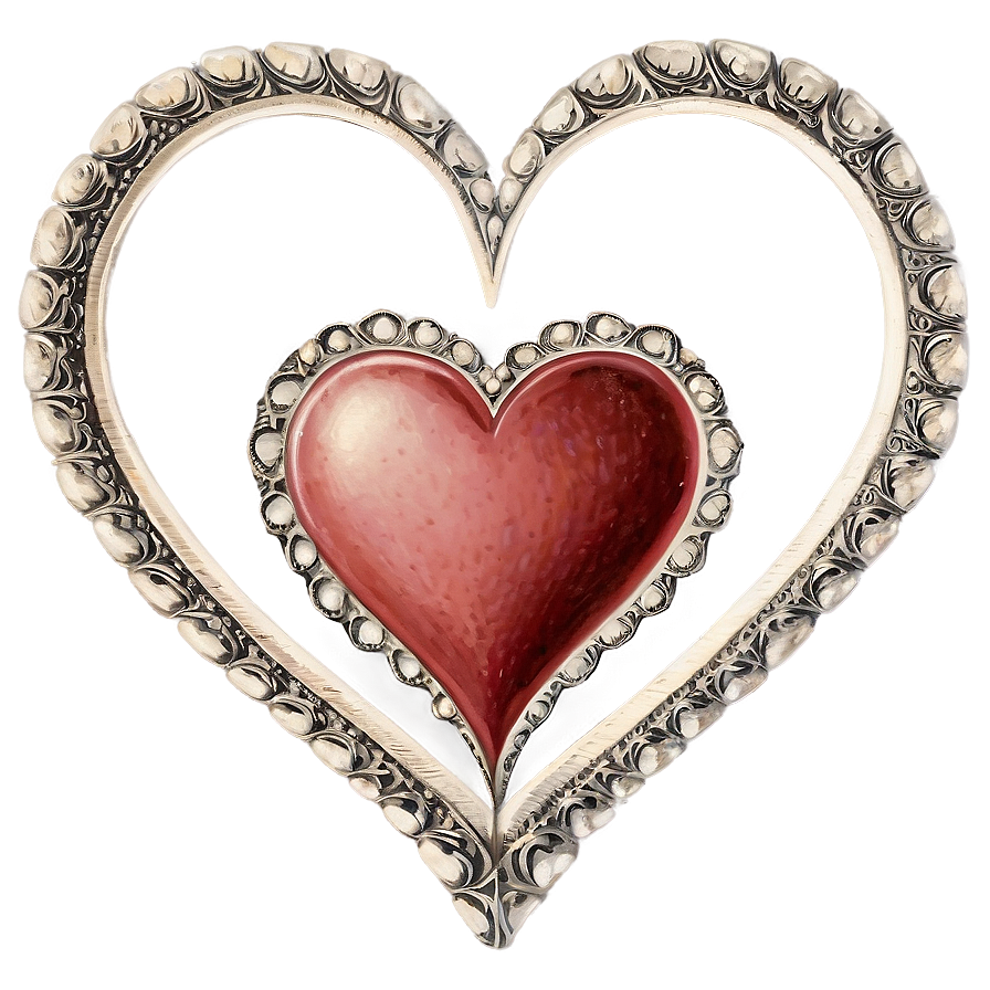 Vintage Heart Drawing Png Hnm17