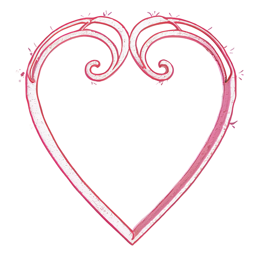 Vintage Heart Outline Png Mbx