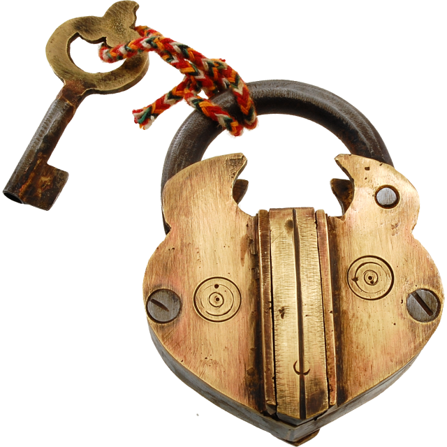Brass Simple Hidden Key Hole Puzzle Lock - Lock And Key, HD Png Download PNG with transparent background