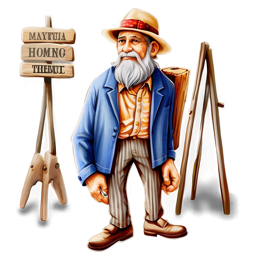 Vintage Hobo Drawing Png 06242024