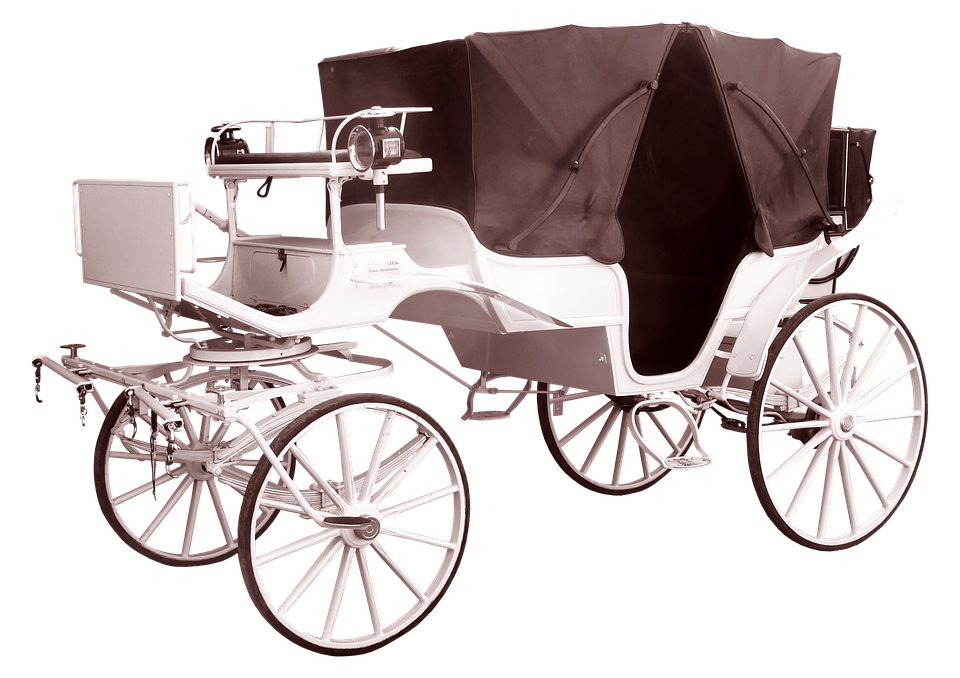 Vintage Horse Drawn Carriage PNG with transparent background