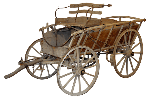 Vintage Horse Drawn Carriage PNG with transparent background