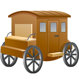 Vintage Horse Drawn Coach Emoji PNG with transparent background