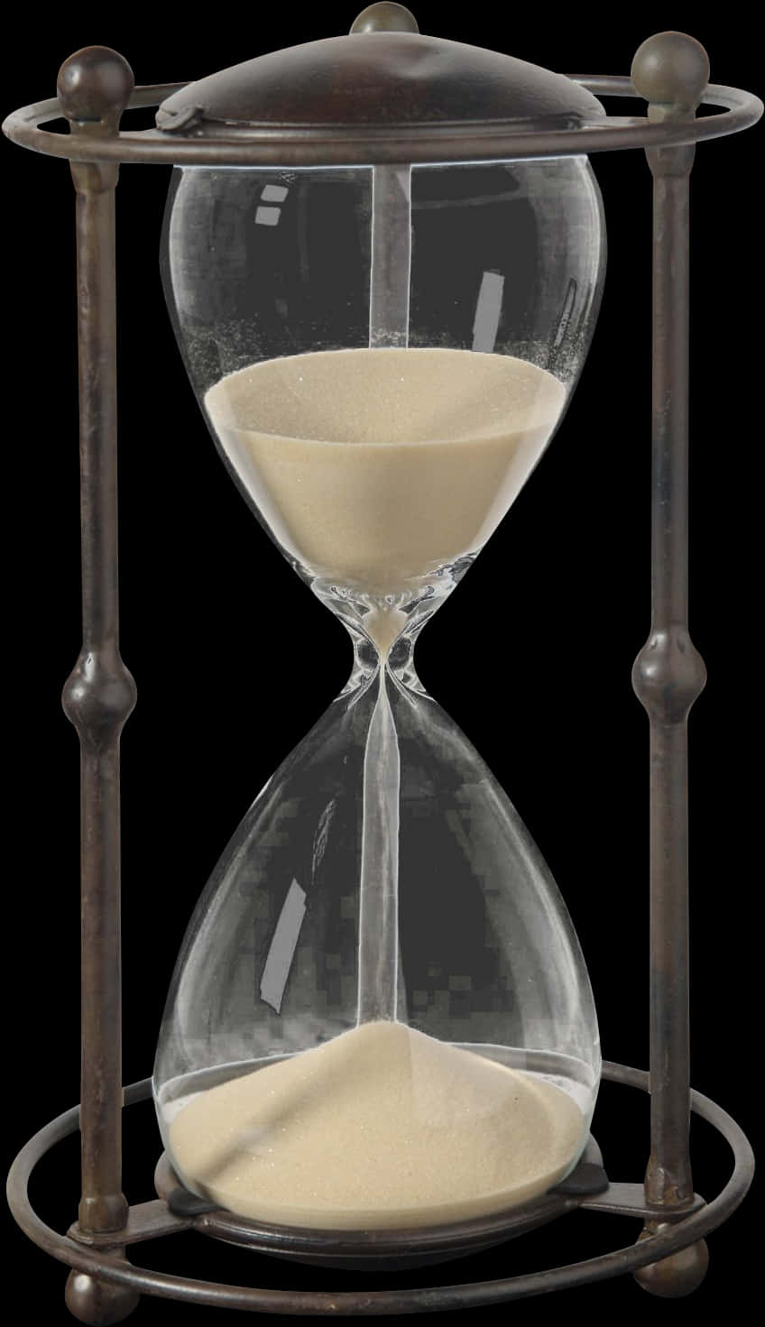 Vintage Hourglass Sand Timer PNG with transparent background