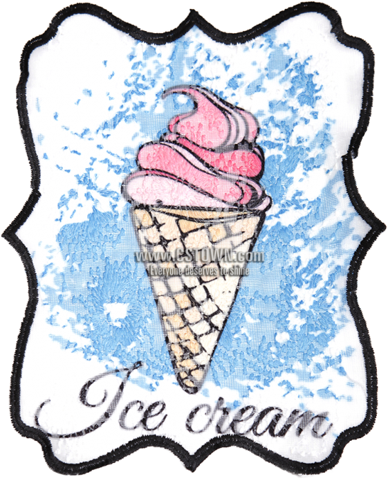 Ice Cream In Summer Large Patch For Shirts - Ice Cream Cone, HD Png Download PNG with transparent background