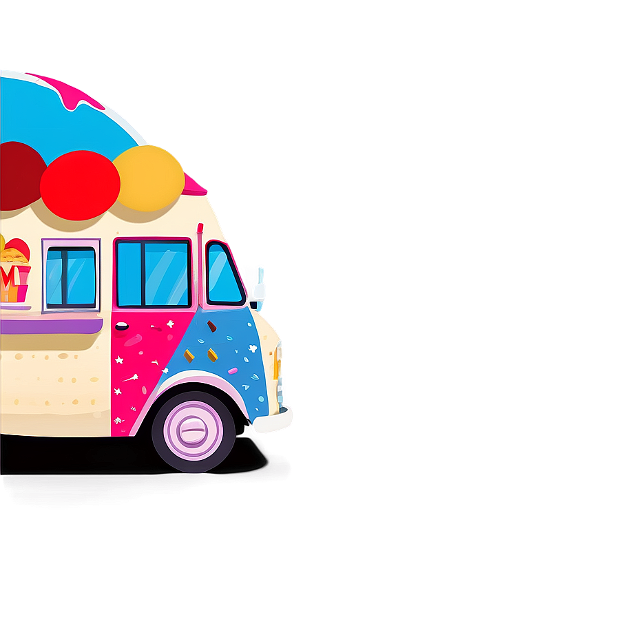 Vintage Ice Cream Truck Illustration Png 47