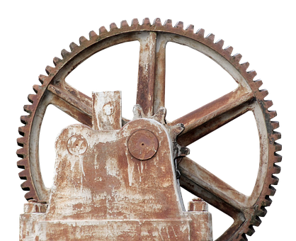 Vintage Industrial Gear Wheel PNG with transparent background