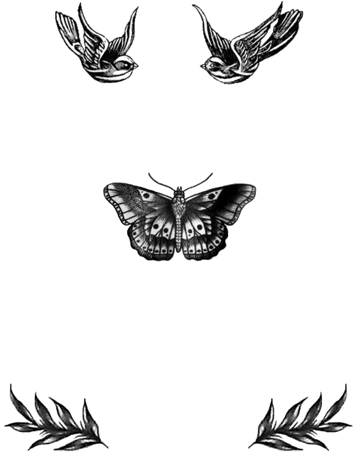 Vintage Inspired Swallow Butterfly Tattoo Design