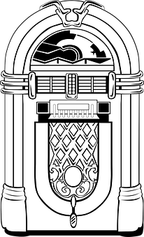 Vintage Jukebox Line Art