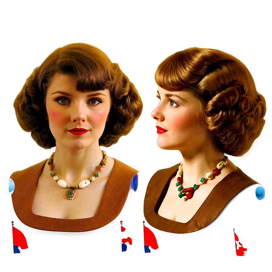 Vintage Lady With Brown Hair Png 05252024