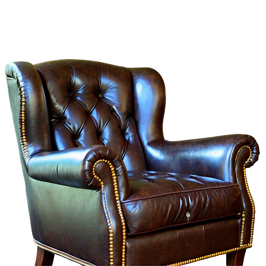 Vintage Leather Armchair PNG ytp72 PNG with transparent background