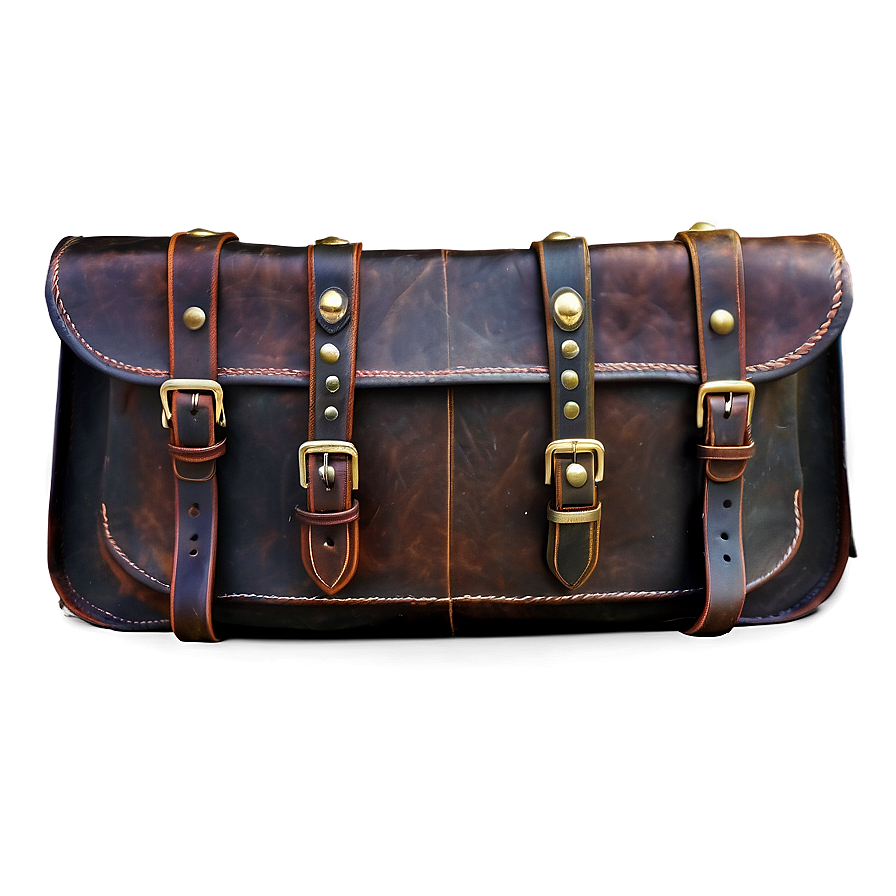 Vintage Leather Book Bag Png 16