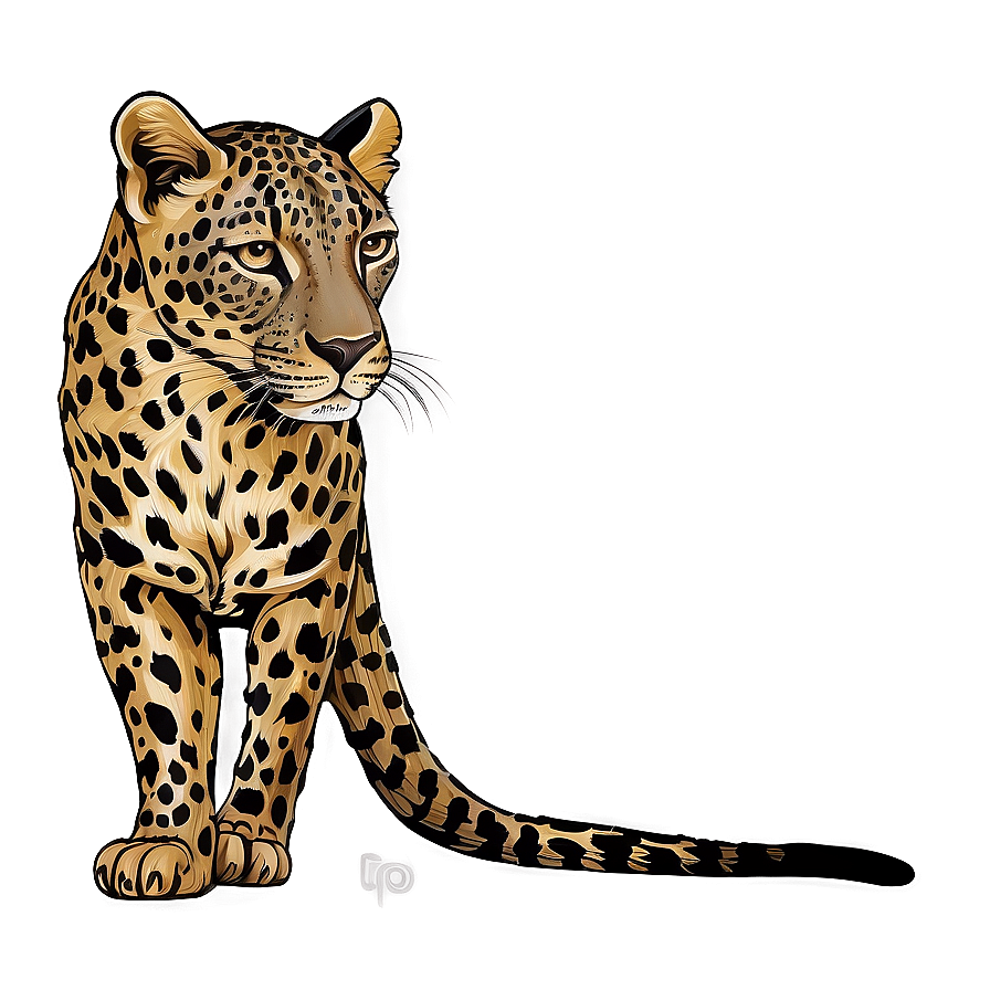 Vintage Leopard Drawing Png 06112024