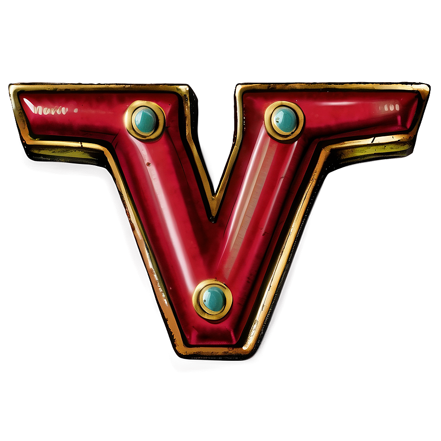 Vintage Letter V Illustration Png Awv