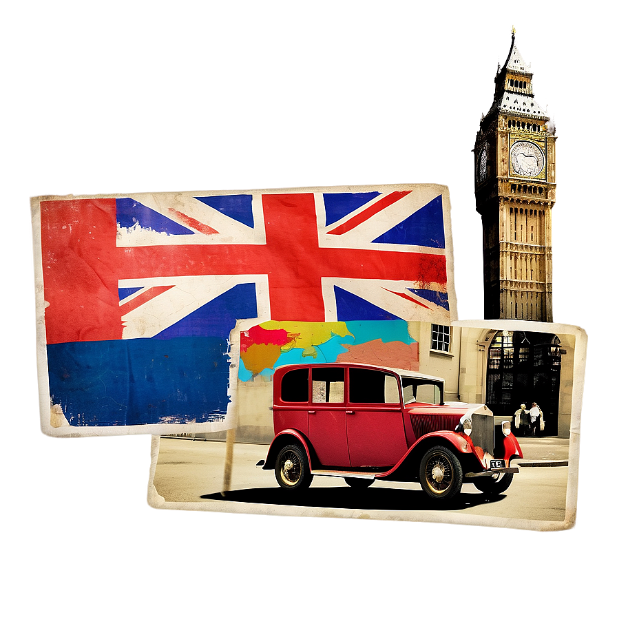 Vintage London Postcard Design PNG mux PNG with transparent background