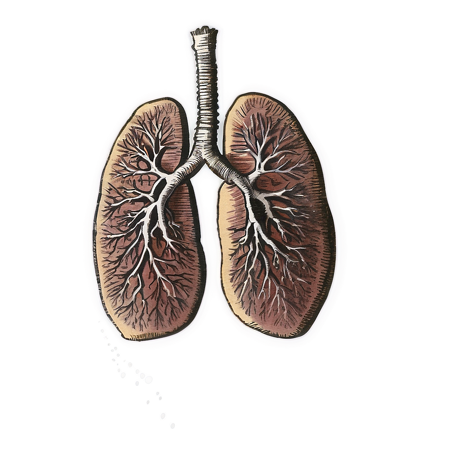 Vintage Lungs Sketch Png Mgt23