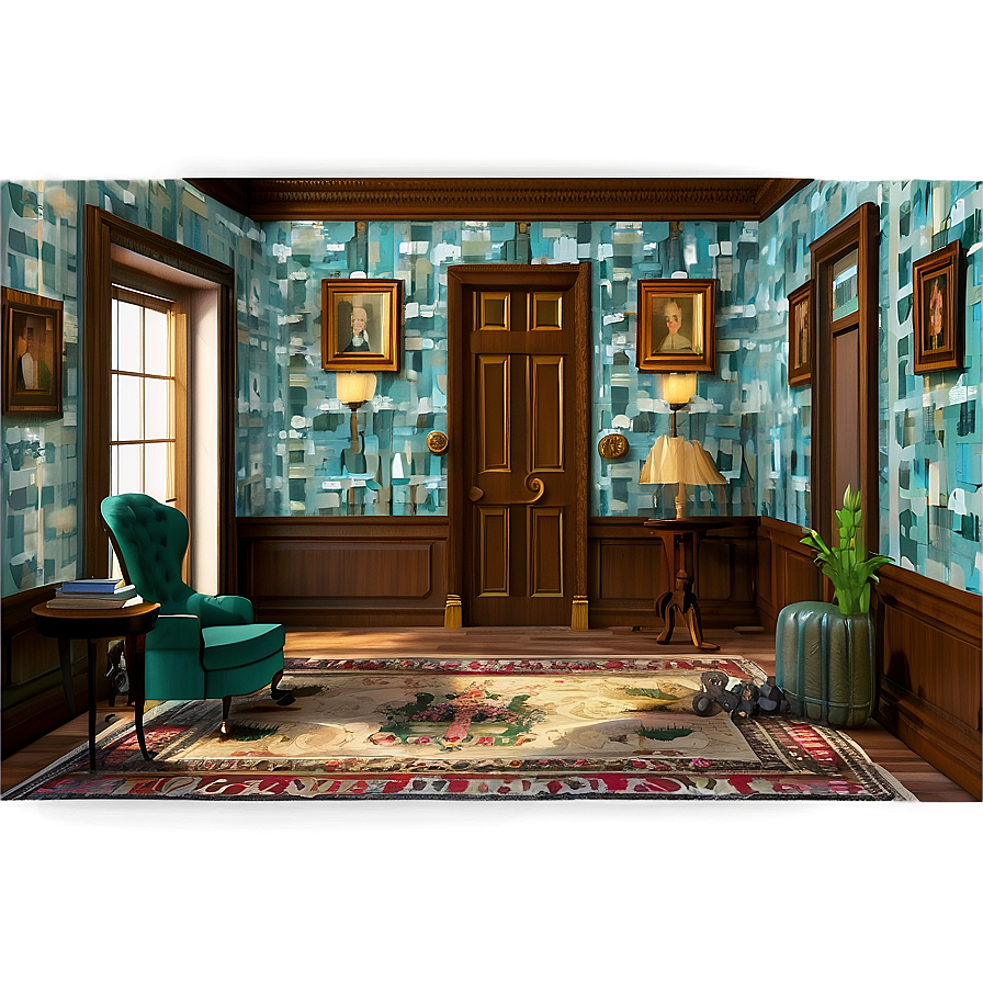 Vintage Mansion Interior PNG vhx65 PNG with transparent background