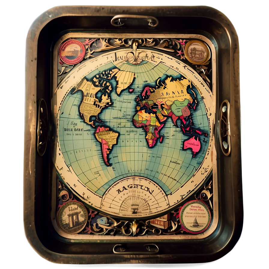 Vintage Map Tray Png 06212024