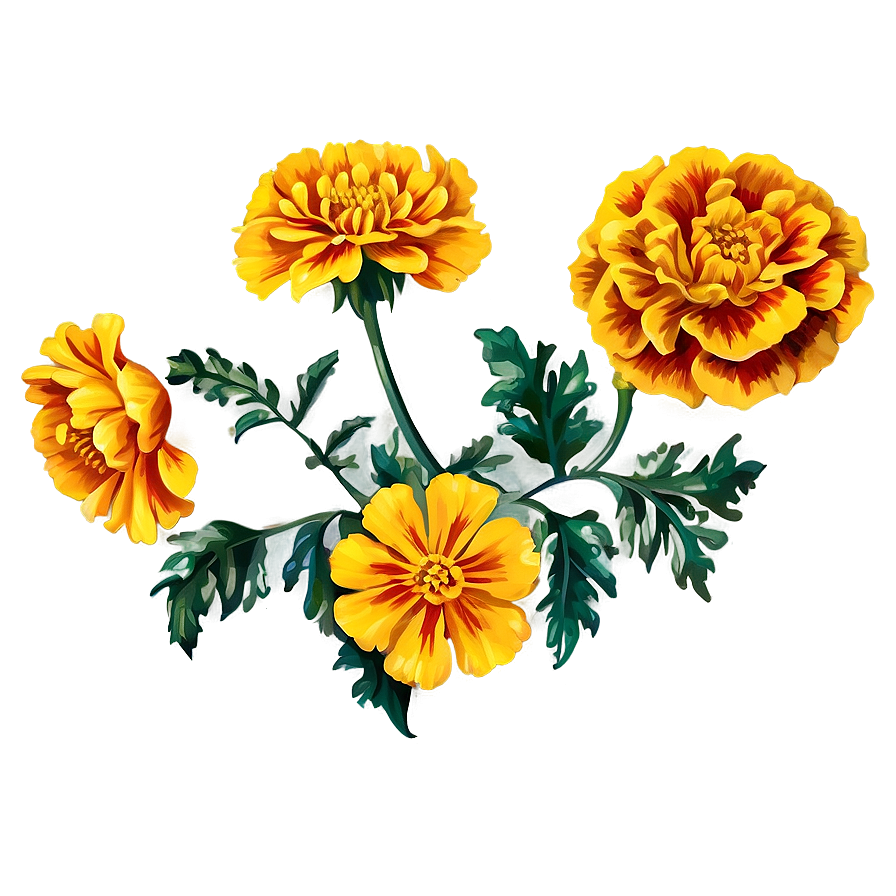 Vintage Marigolds Png Ebe75