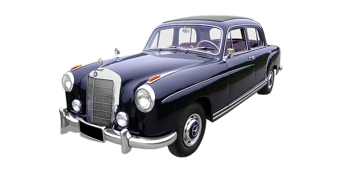 Vintage Mercedes Benz Classic Car PNG with transparent background