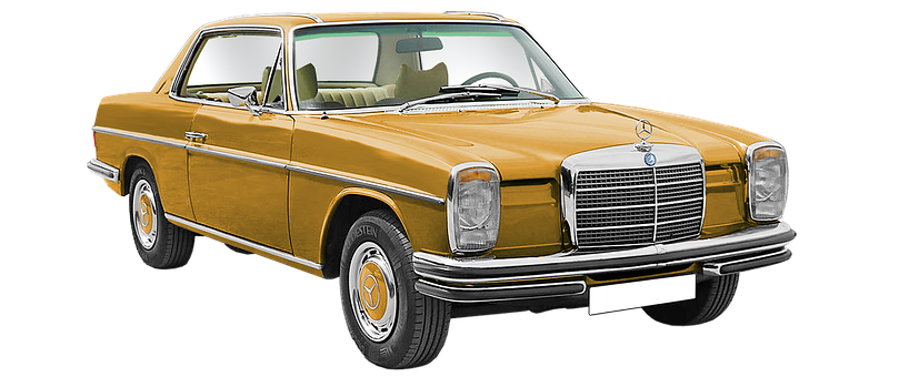 Vintage Mercedes Benz Coupe PNG with transparent background