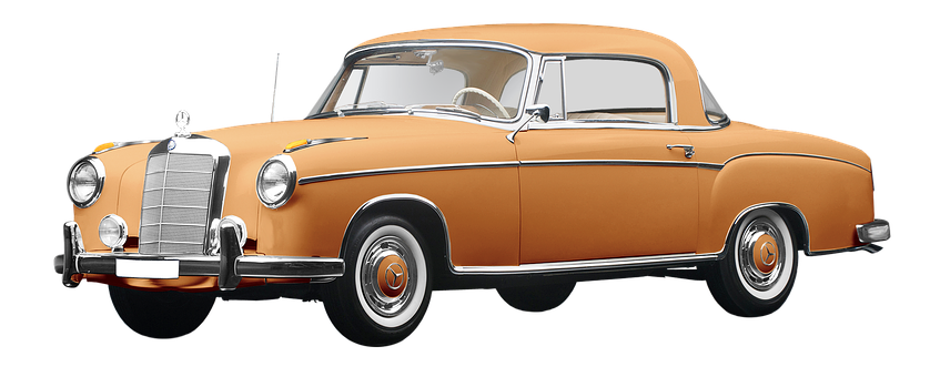 Vintage Mercedes Benz Coupe PNG with transparent background