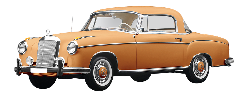 Vintage Mercedes Benz Coupe PNG with transparent background