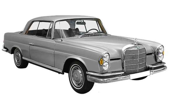 Vintage Mercedes Benz Coupe PNG with transparent background