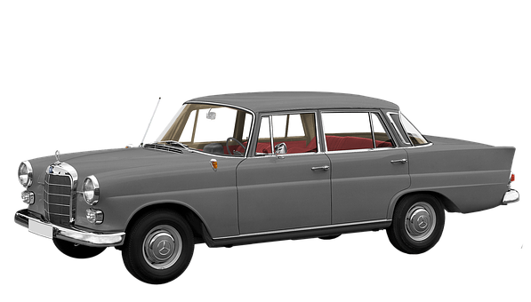 Vintage Mercedes Benz Sedan PNG with transparent background