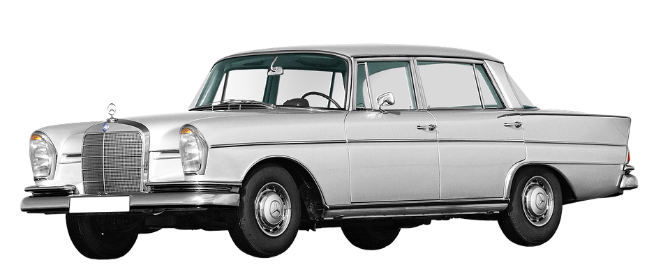 Vintage Mercedes Benz Sedan PNG with transparent background