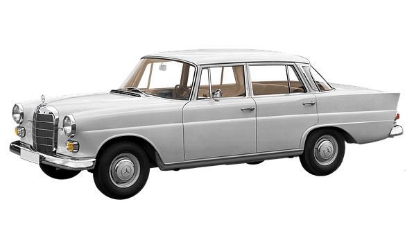Vintage Mercedes Benz Side View PNG with transparent background