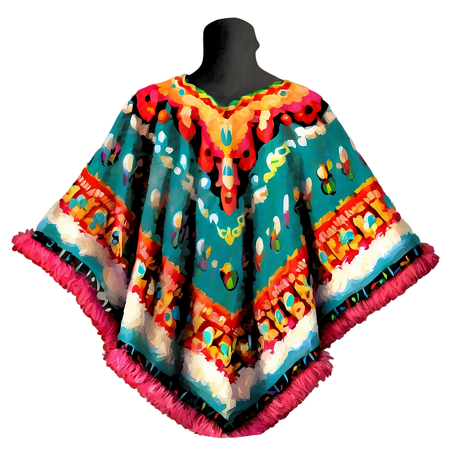 Vintage Mexican Poncho Style Png Pju