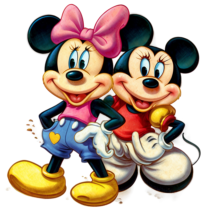 Vintage Mickey And Minnie Png 06122024