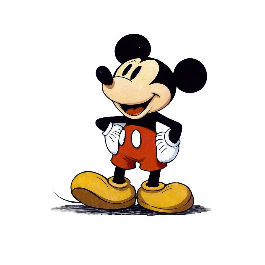 Vintage Mickey Mouse Drawing PNG dwr85 PNG with transparent background